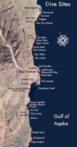 Dahab Dive Sites Map - sea dancer